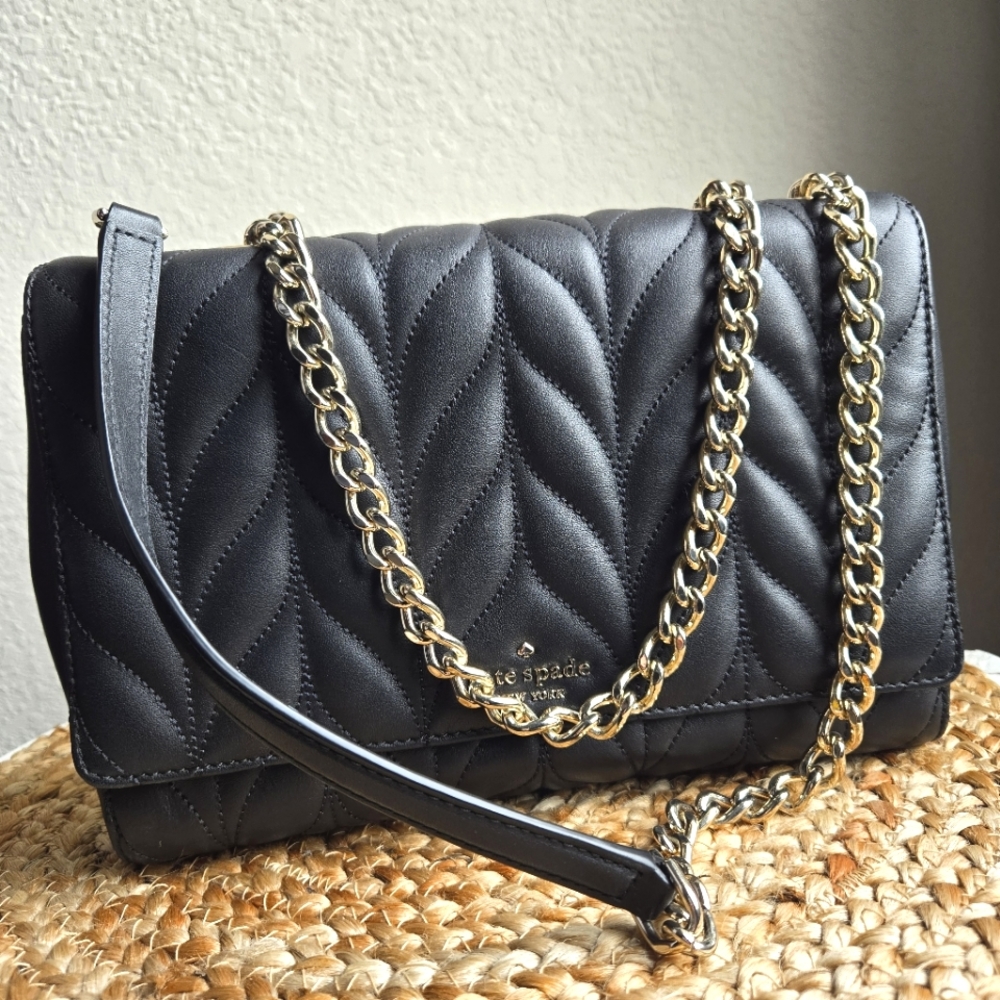 Kate Spade Emelyn Briar Lane Quilted Black Chain Shoulder Bag